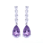 An image showing Purple Amethyst Elegance Silver Earrings.