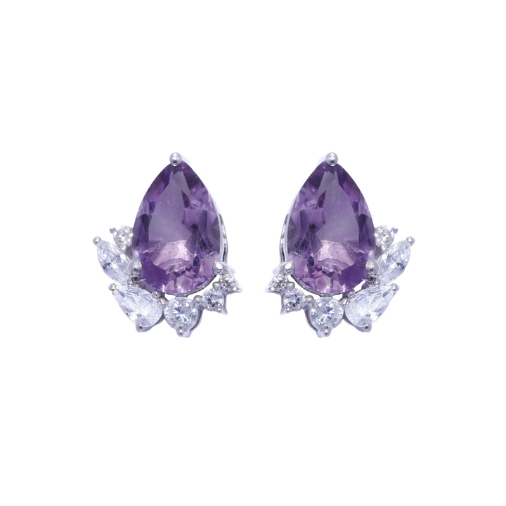 Trinity: Purple Amethyst Stud Earrings