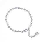 An image showing Elegant Silver Finish Tennis Bracelet with Diamond Accents.