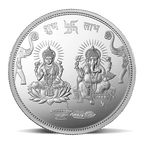 A Silver Coin featuring Ganesh Lakshmi Ji of 999.9 20 gm.