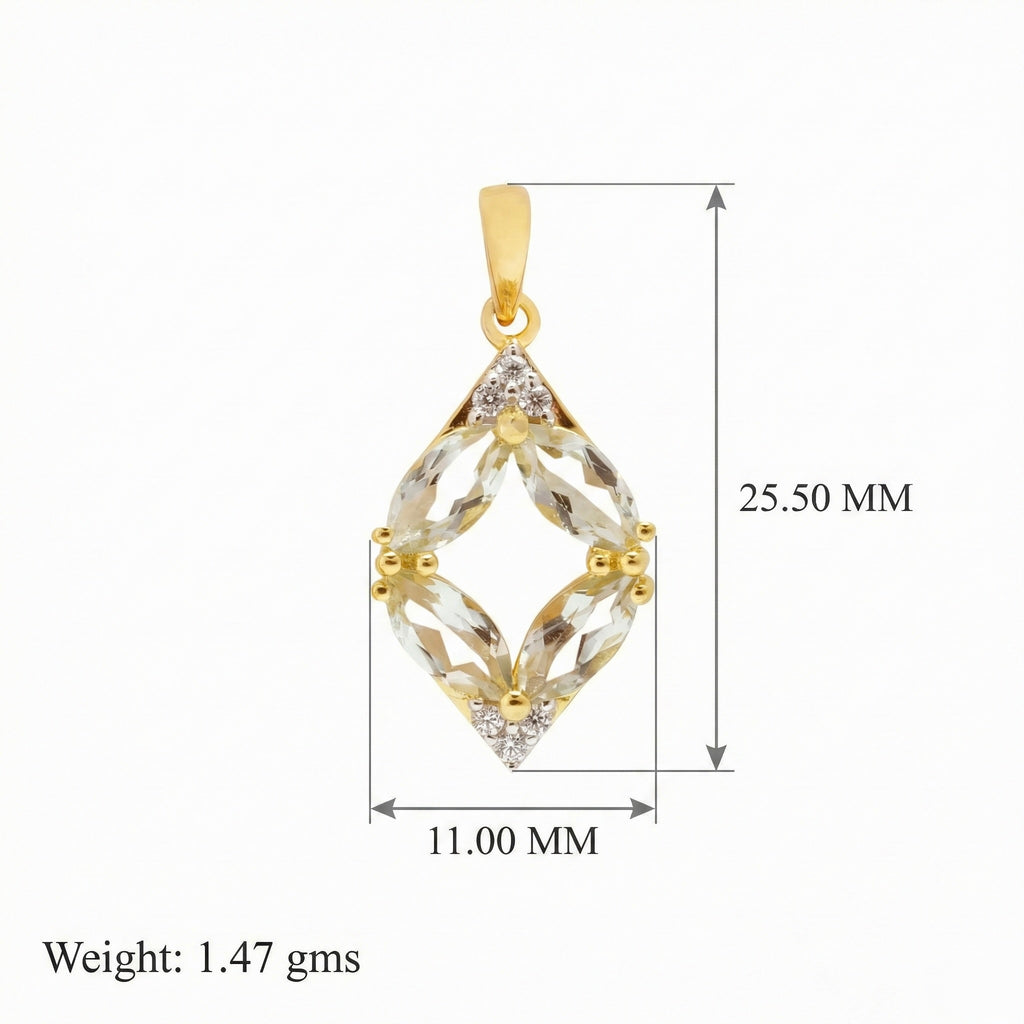 Whispering Leaves: Green Amethyst Jewelry Set with Chain