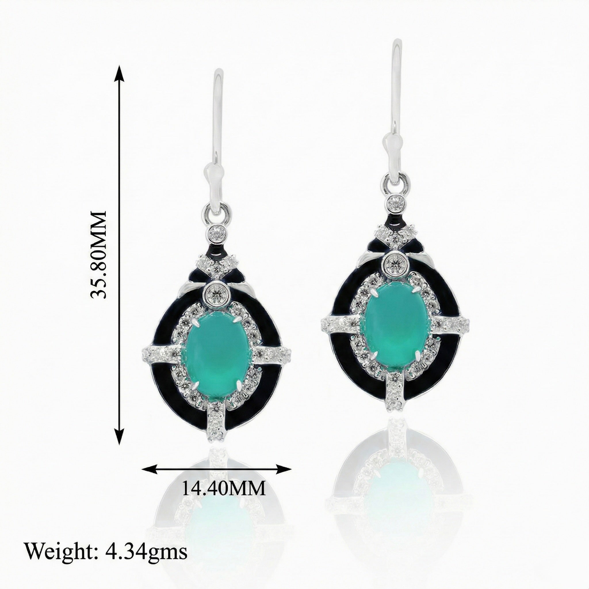 Glamourous Glow: Green Onyx Drop Earrings
