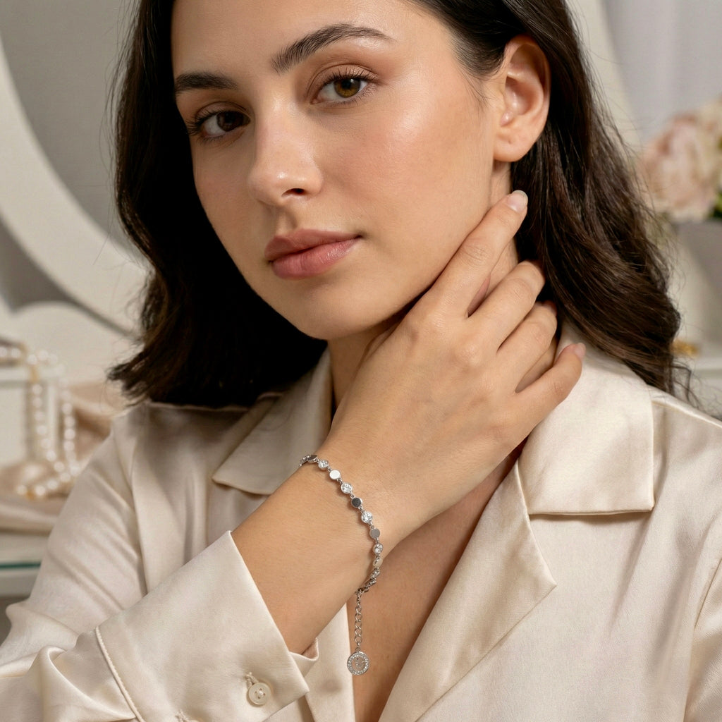 Silver Finish Tennis Bracelet