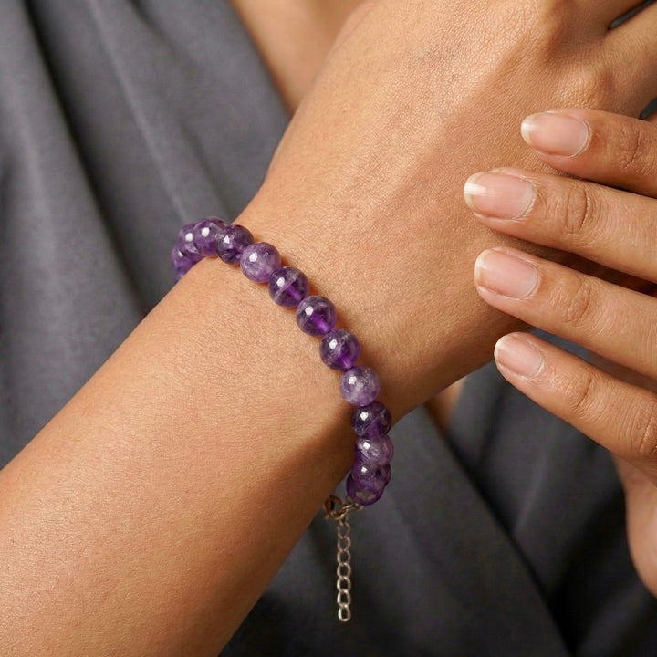Calm Within: Purple Amethyst Crystal Bracelet