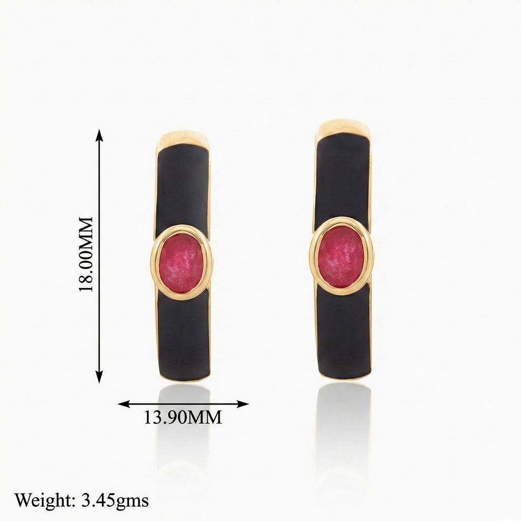 Oval-Sealed Column: Pink Quartz Hoops