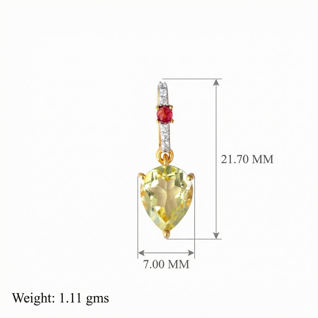 Golden Radiance: Lemon & Pink Quartz Pendant