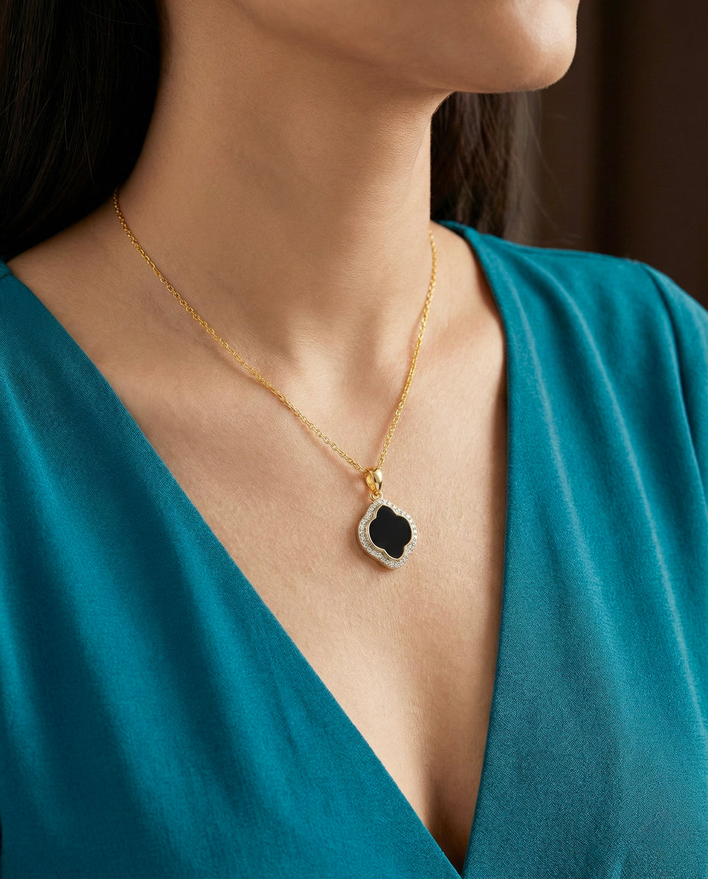 Celestial Elegance: Black Onyx Pendant