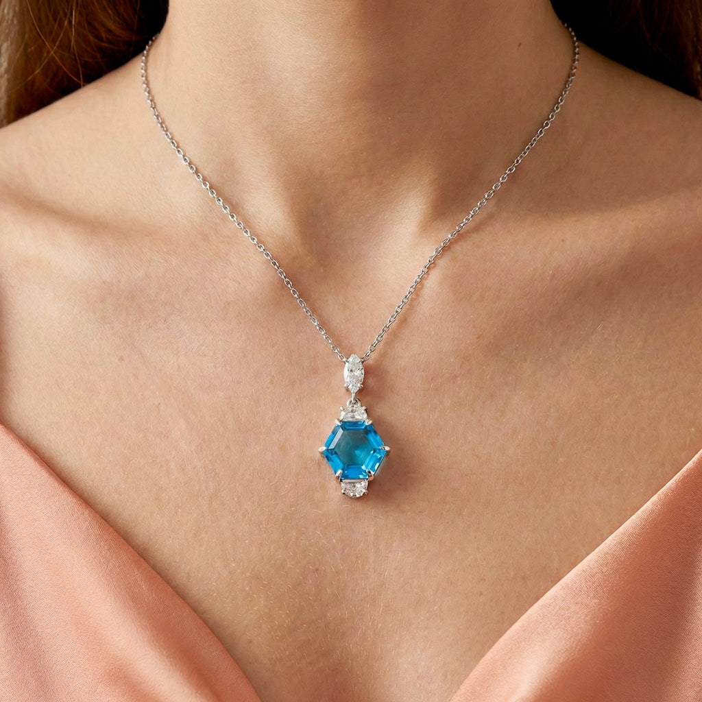 Swiss Blue Gem Pendant