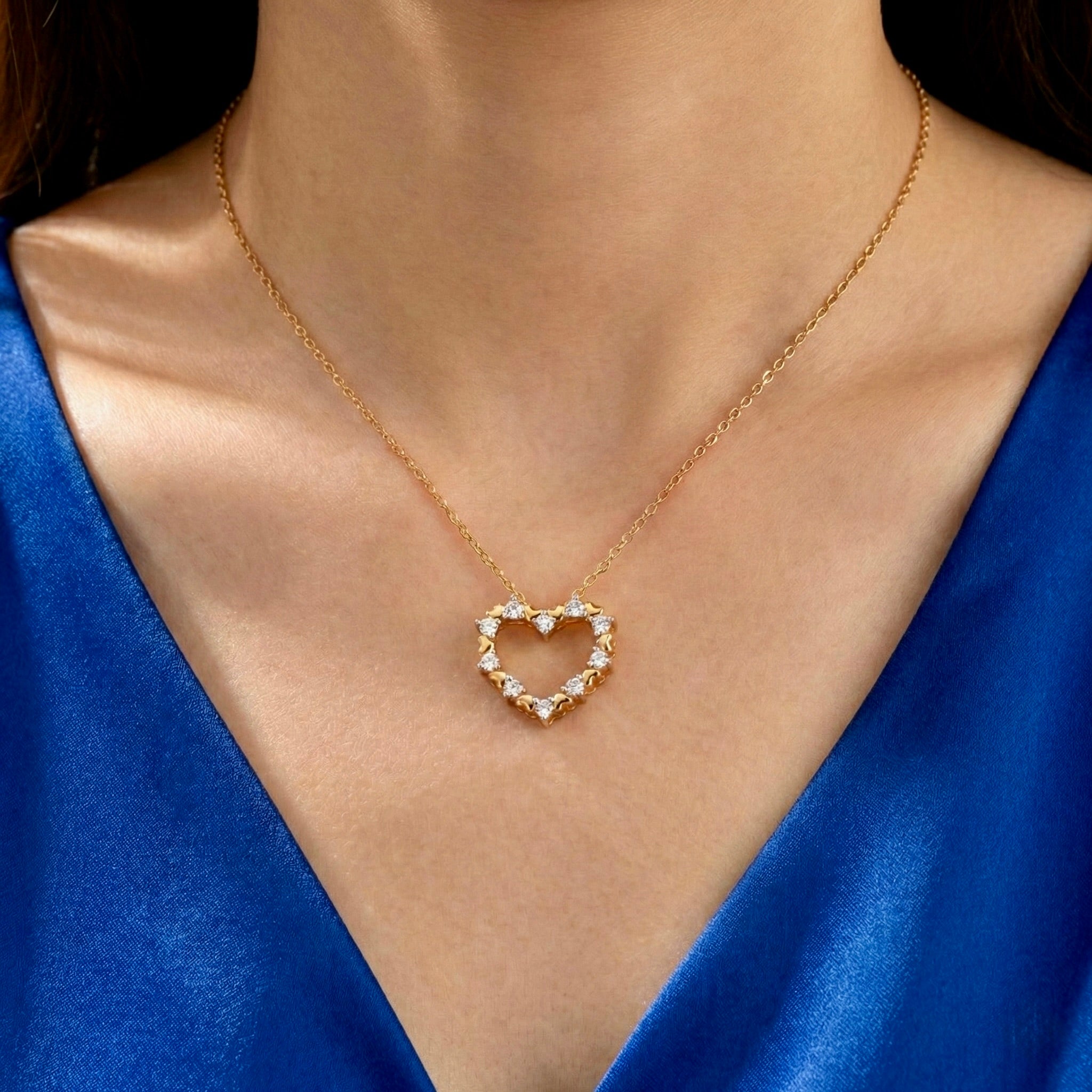 Dual-Tone Heart Necklace
