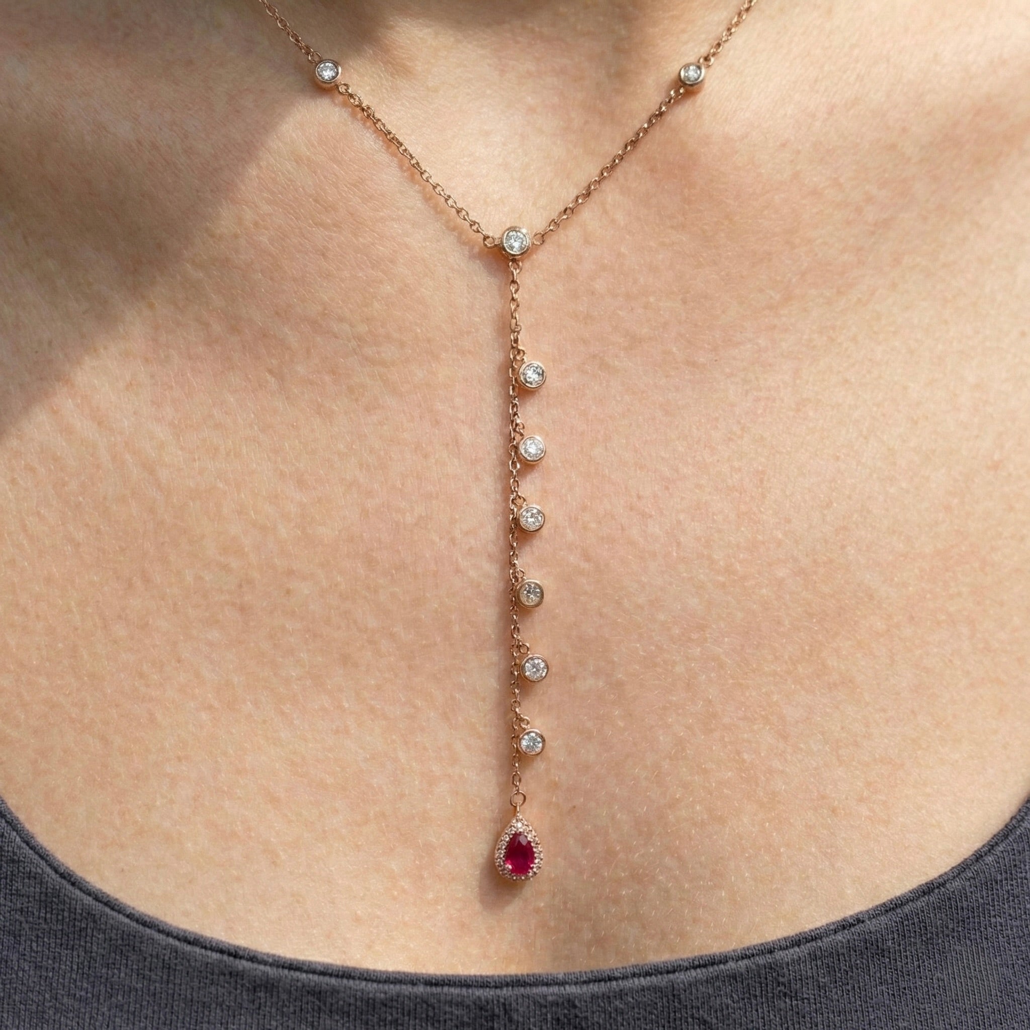 Blush Charm Cascade Necklace