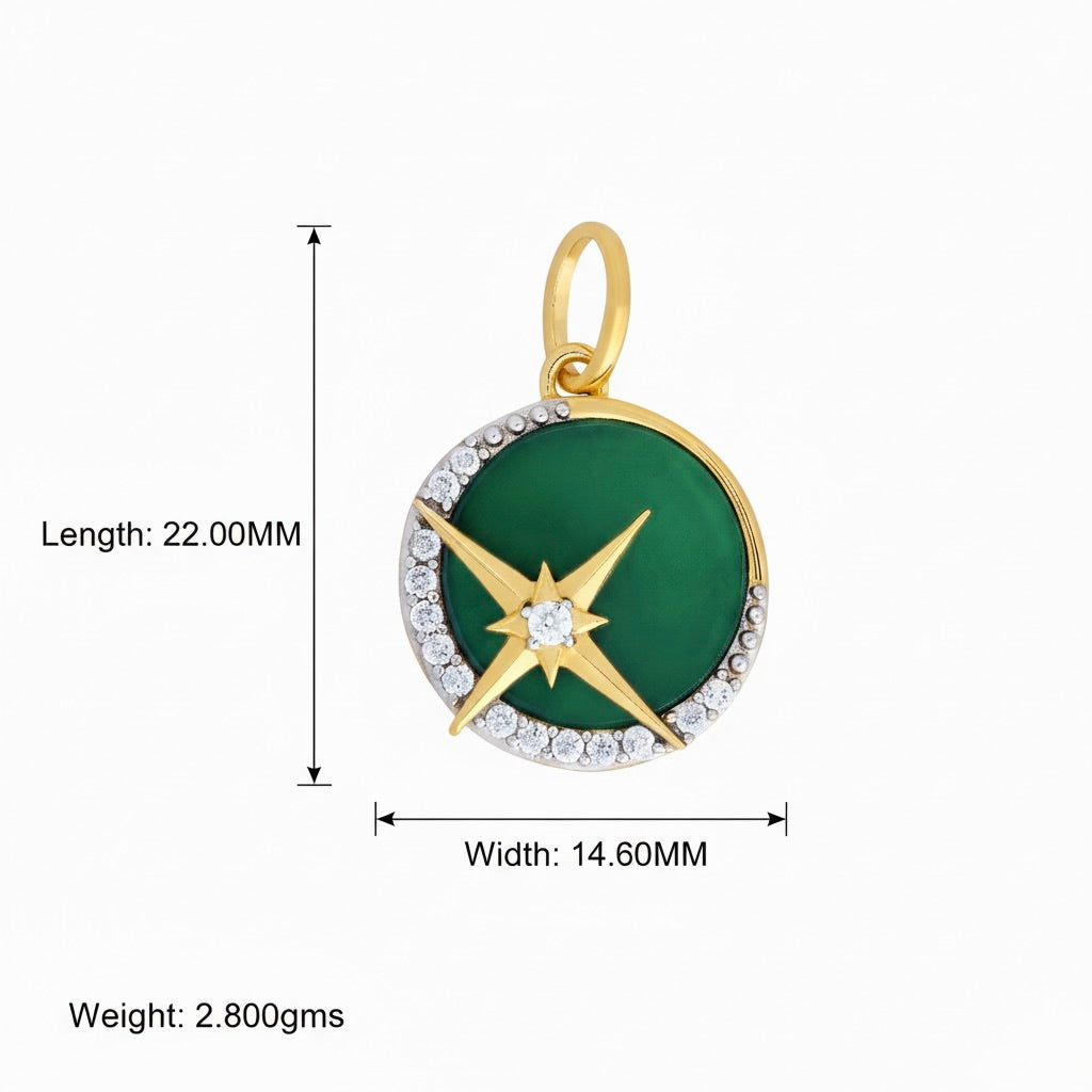 Galaxy Star: Green Onyx Jewelry Set with Chain