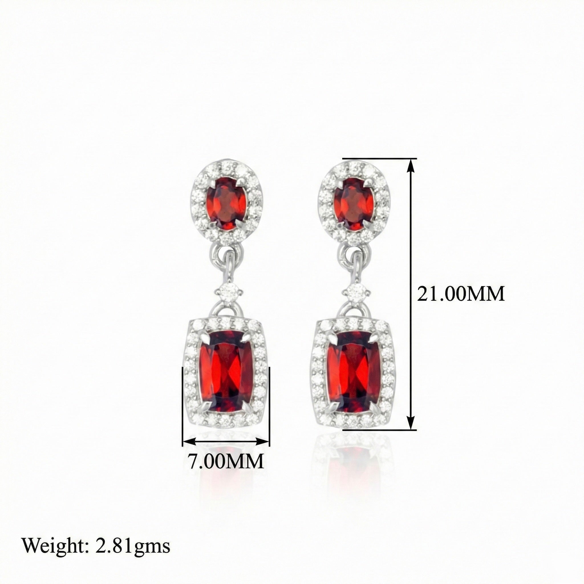 Radiant Sparkle: Red Garnet Earrings