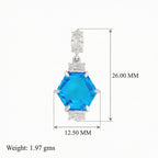 Swiss Blue Gem Jewelry Set with Chain