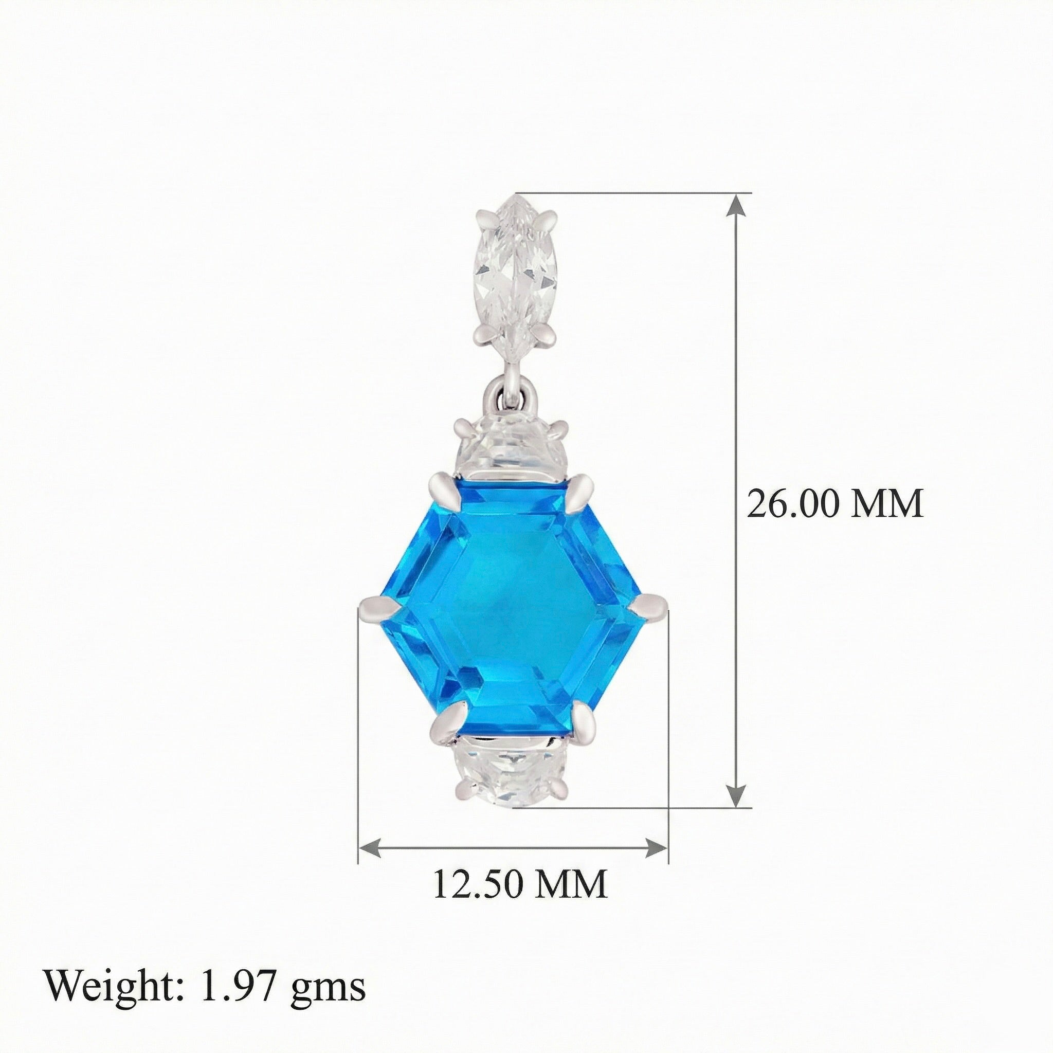 Swiss Blue Gem Jewelry Set with Chain