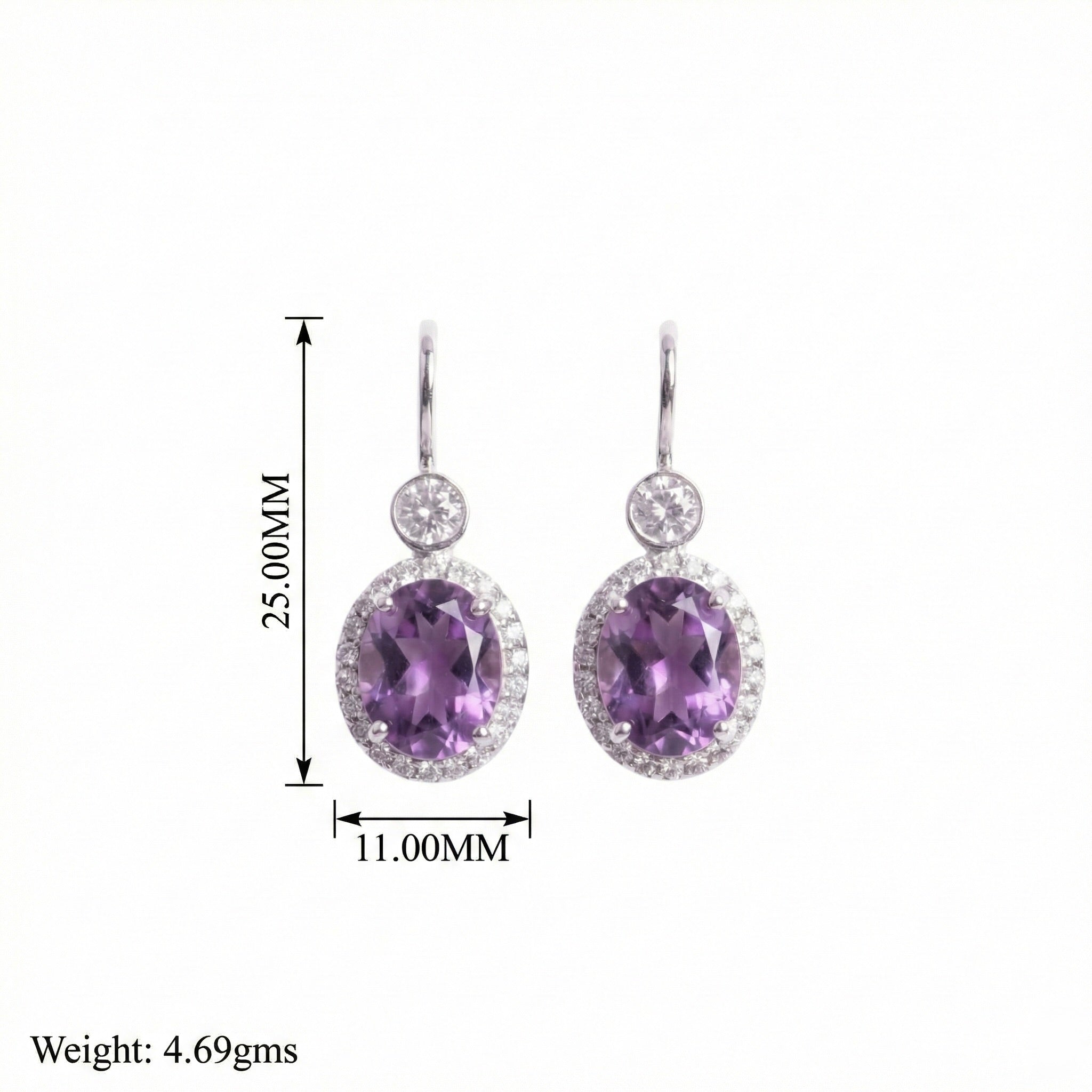 Oval Bloom: Purple Amethyst Earrings