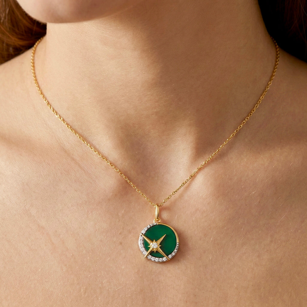 Galaxy Star: Green Onyx Pendant