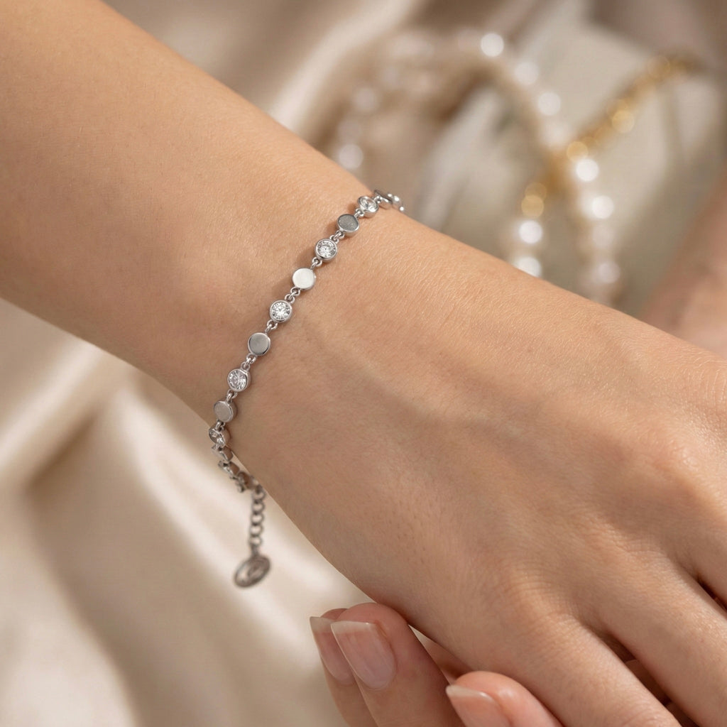 Silver Finish Tennis Bracelet