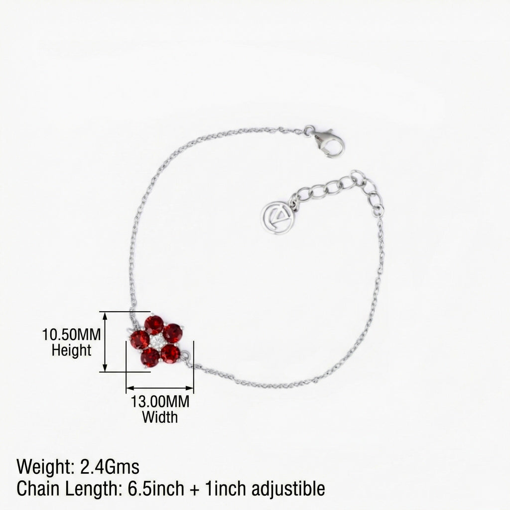 Scarlet Cluster: Red Garnet Bracelet