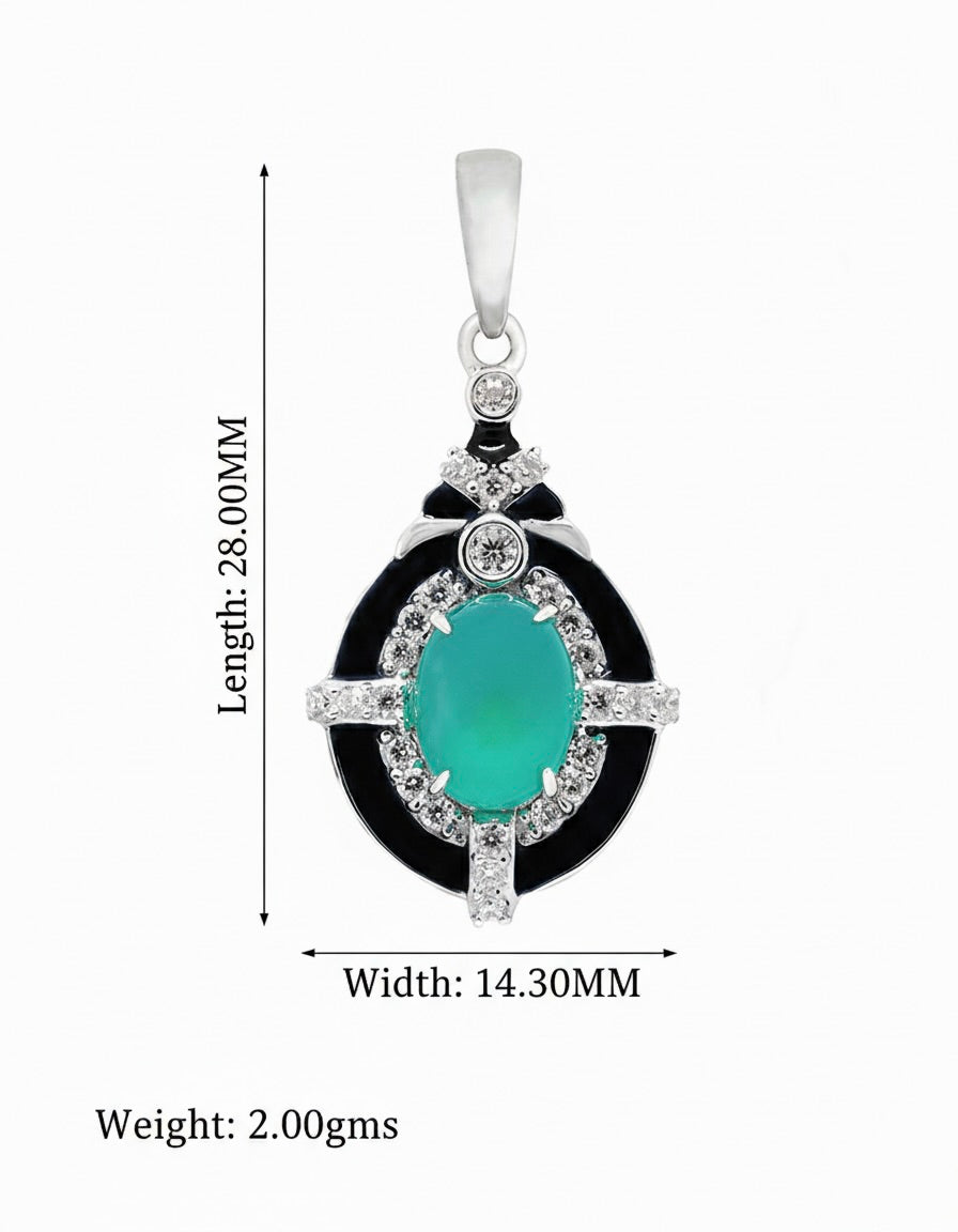 Glamourous Glow: Green Onyx Pendant