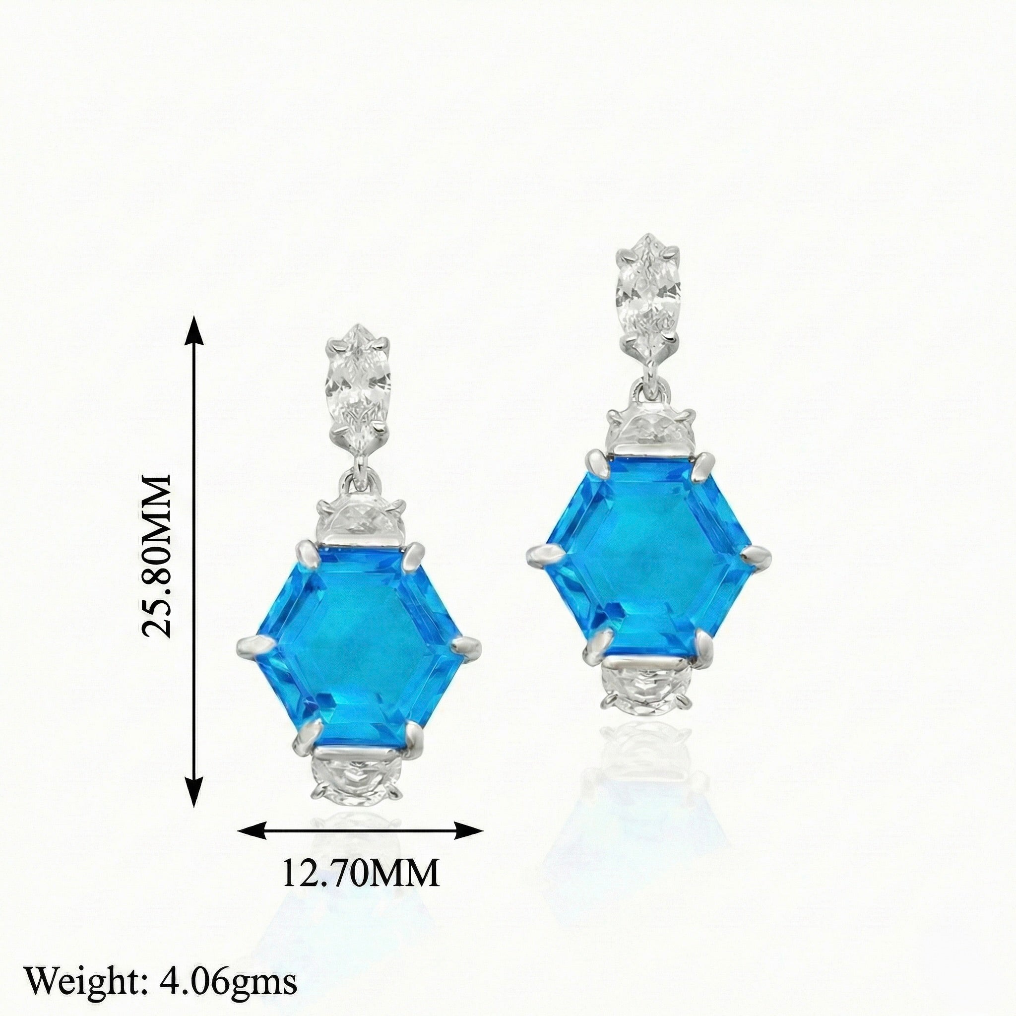Swiss Blue Gem Jewelry Set with Chain