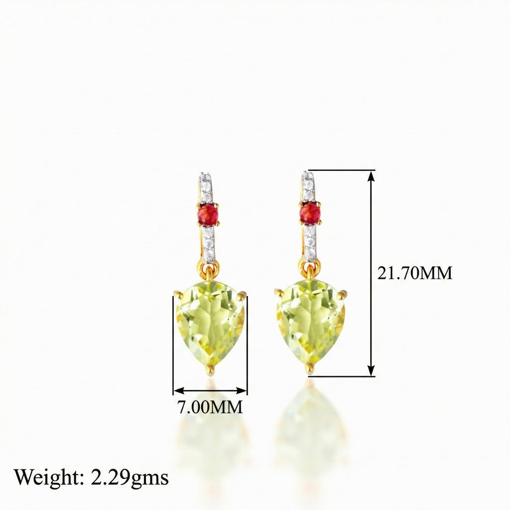 Golden Radiance: Lemon & Pink Quartz Earrings