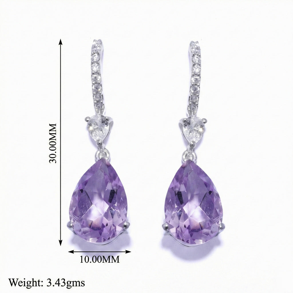 Lilac Halo: Purple Amethyst Earrings