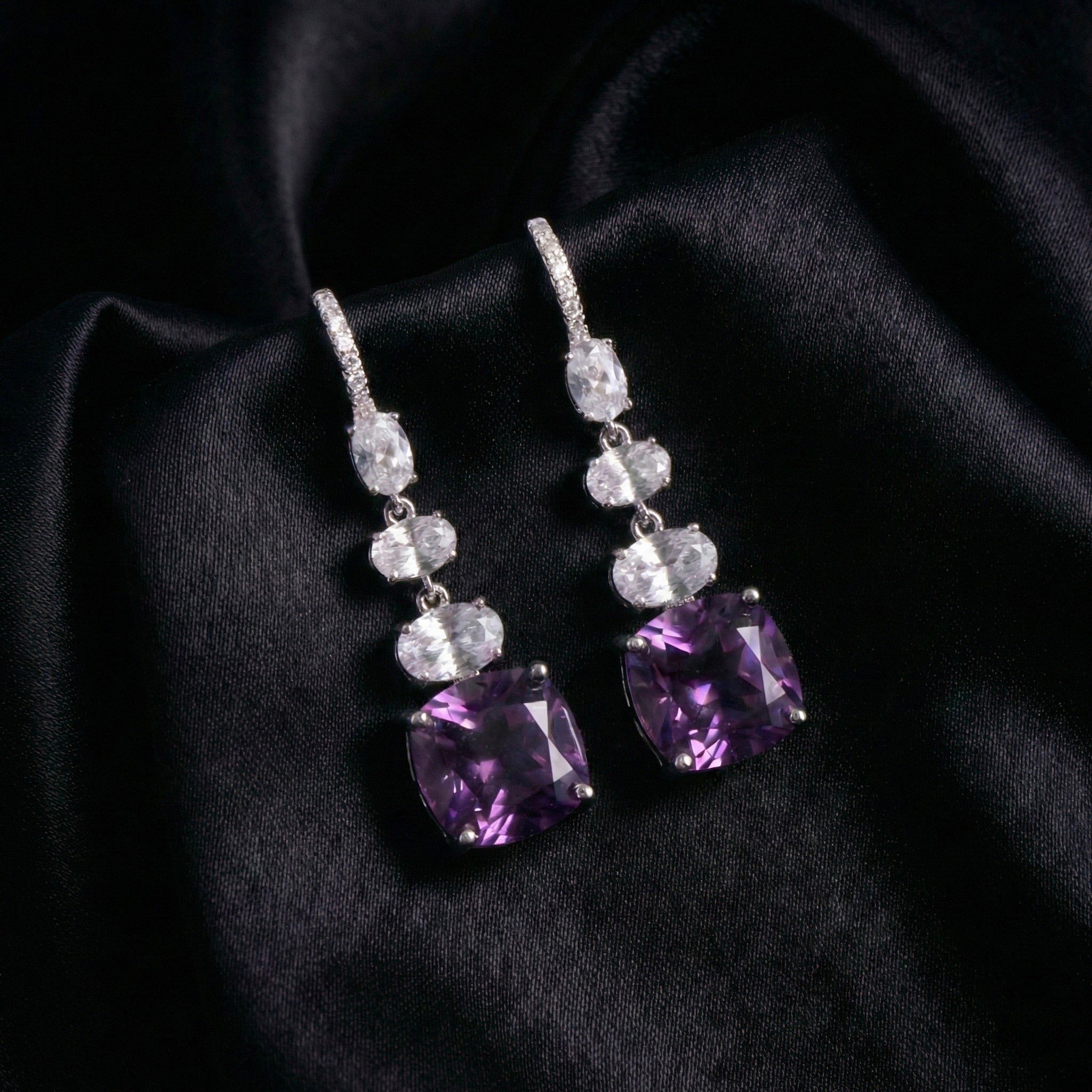 Luna Mist: Purple Amethyst Earrings