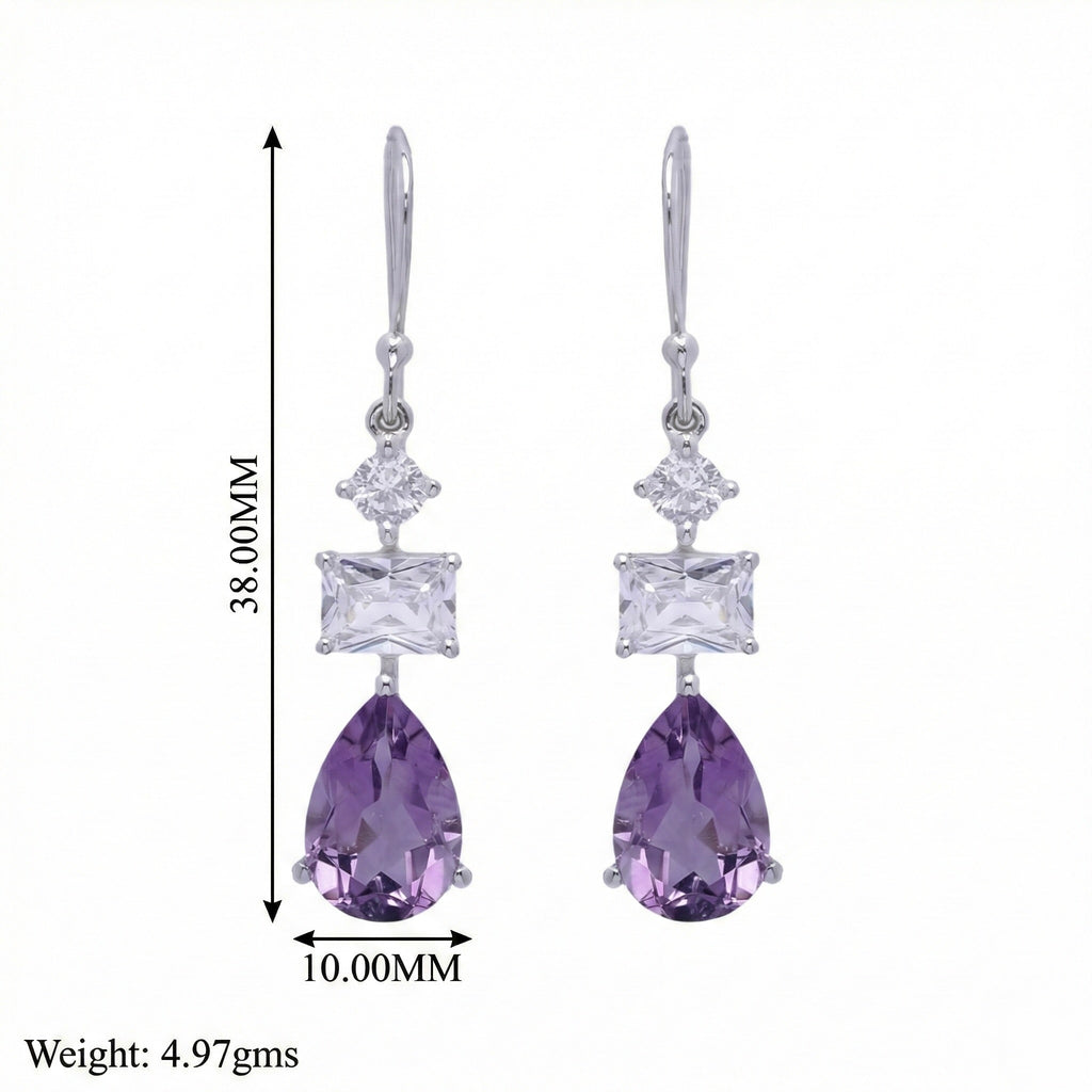 Lavender Love: Purple Amethyst Drop Earrings