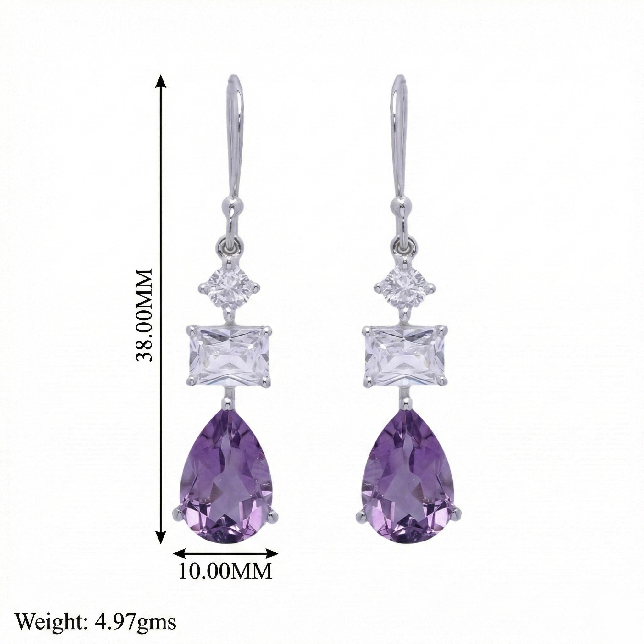 Lavender Love: Purple Amethyst Drop Earrings