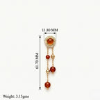 Scarlet Dreams: Red Onyx Jewelry Set with Chain
