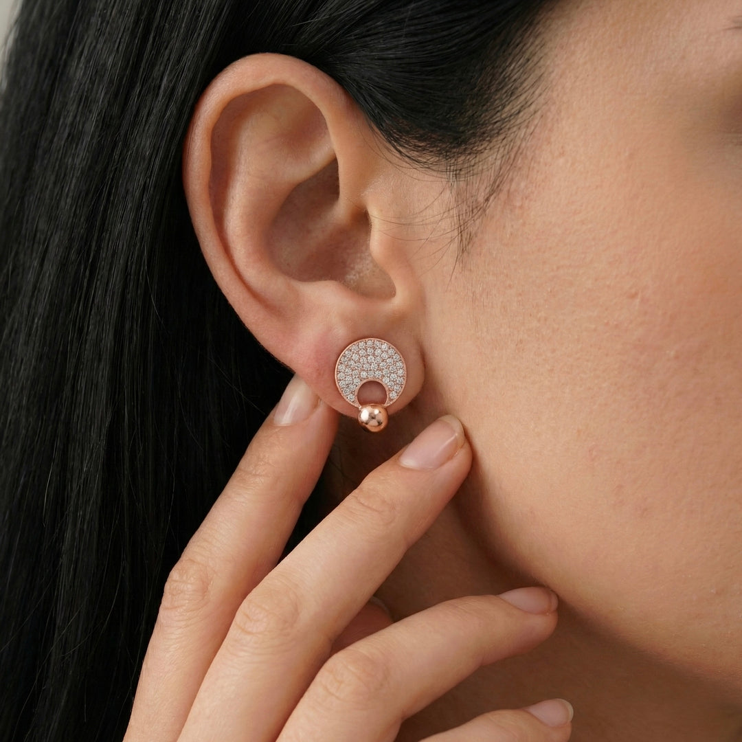 Rose Gold Pave Earrings