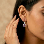 Oval Bloom: Purple Amethyst Earrings