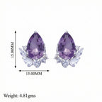 Trinity: Purple Amethyst Stud Earrings