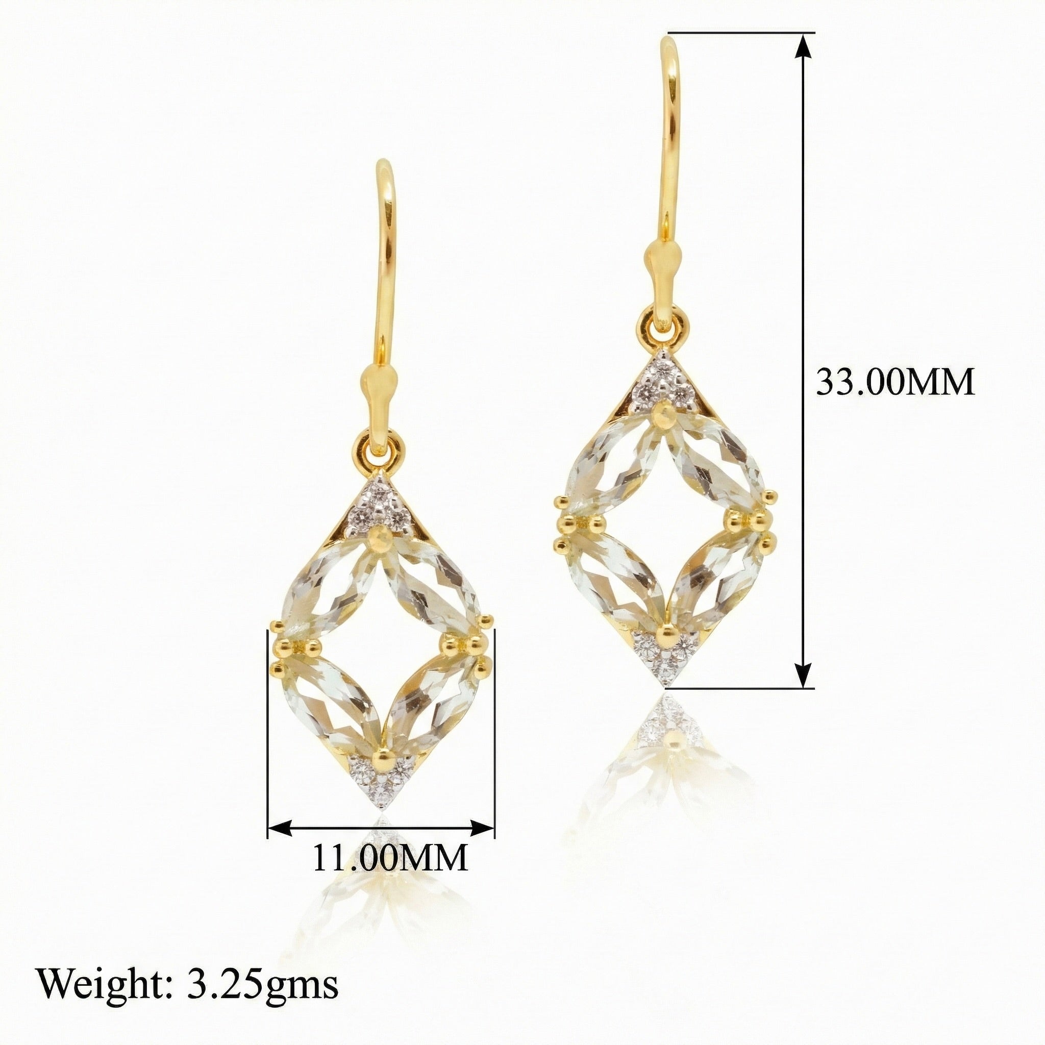 Whispering Leaves: Green Amethyst Jewelry Set with Chain