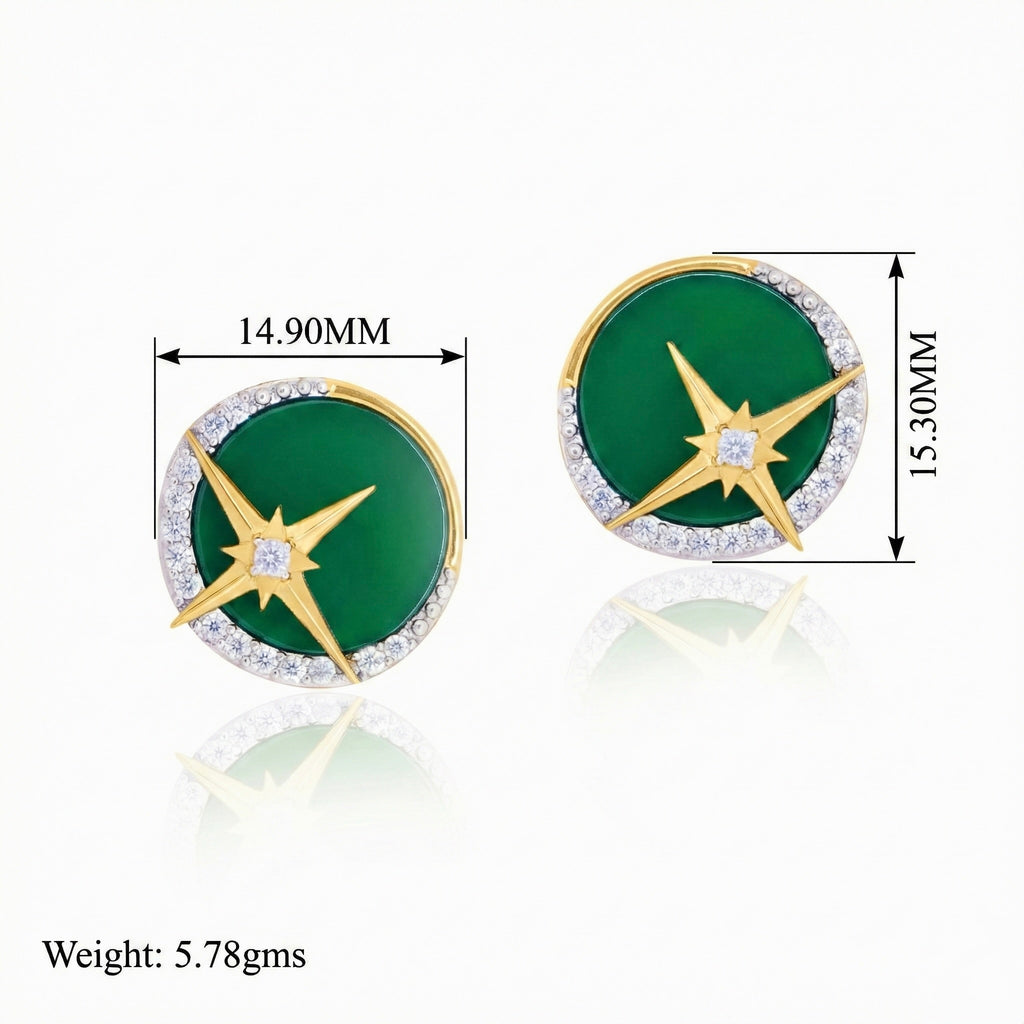 Galaxy Star: Green Onyx Jewelry Set with Chain