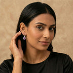 Oval Bloom: Purple Amethyst Earrings