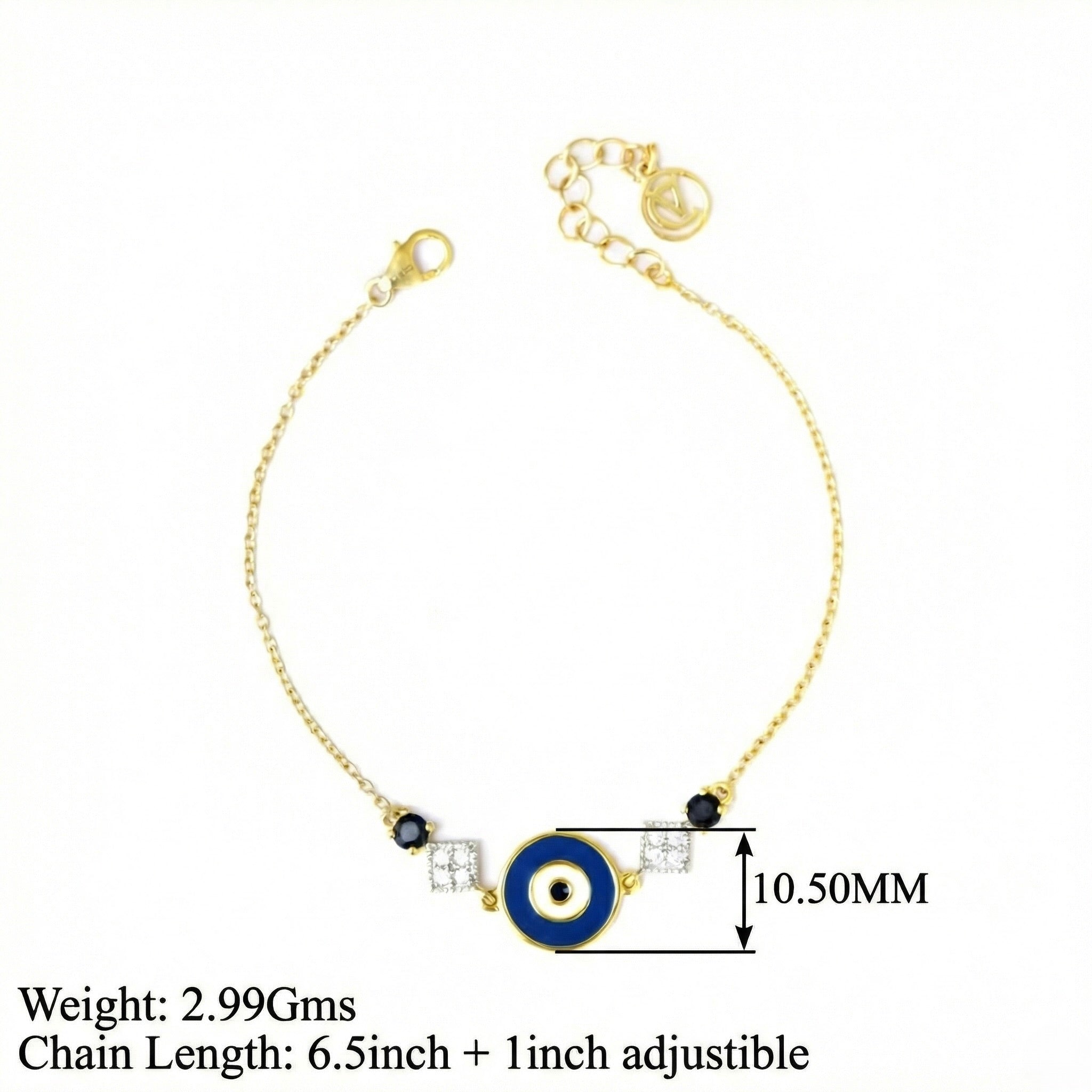 Mystic Protector: Evil Eye Black Spinel Bracelet
