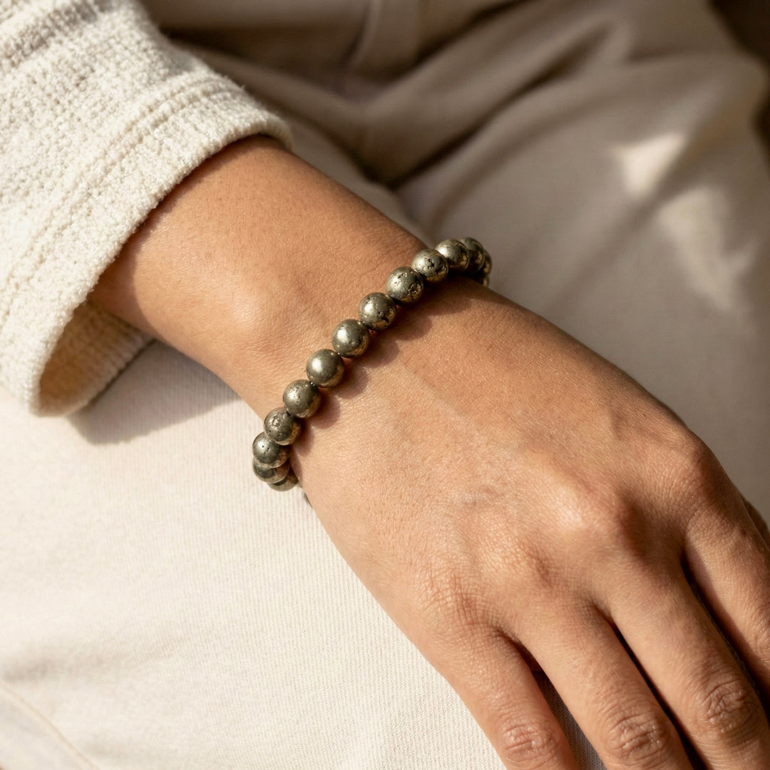 Power Within: Pyrite Crystal Bracelet