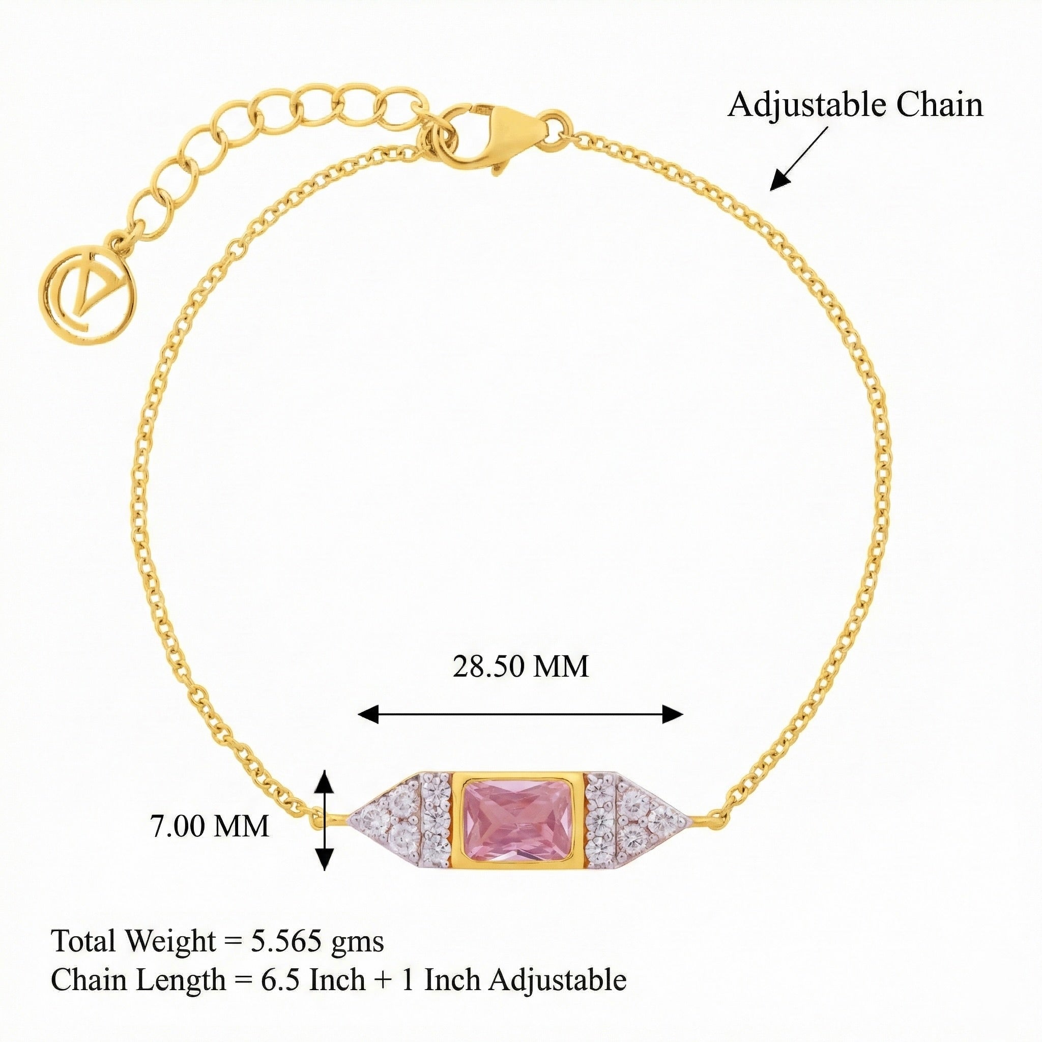 Blushing Rose Elegance Jewelry Set with Chain