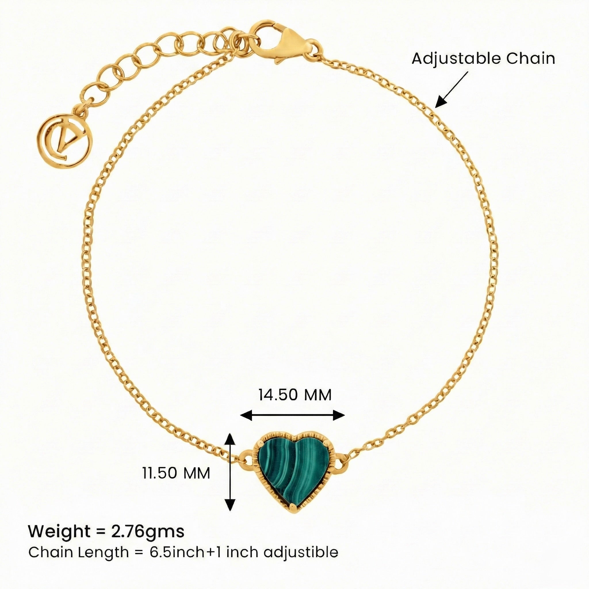 Verdant Love: Malachite Jewelry Set with Chain