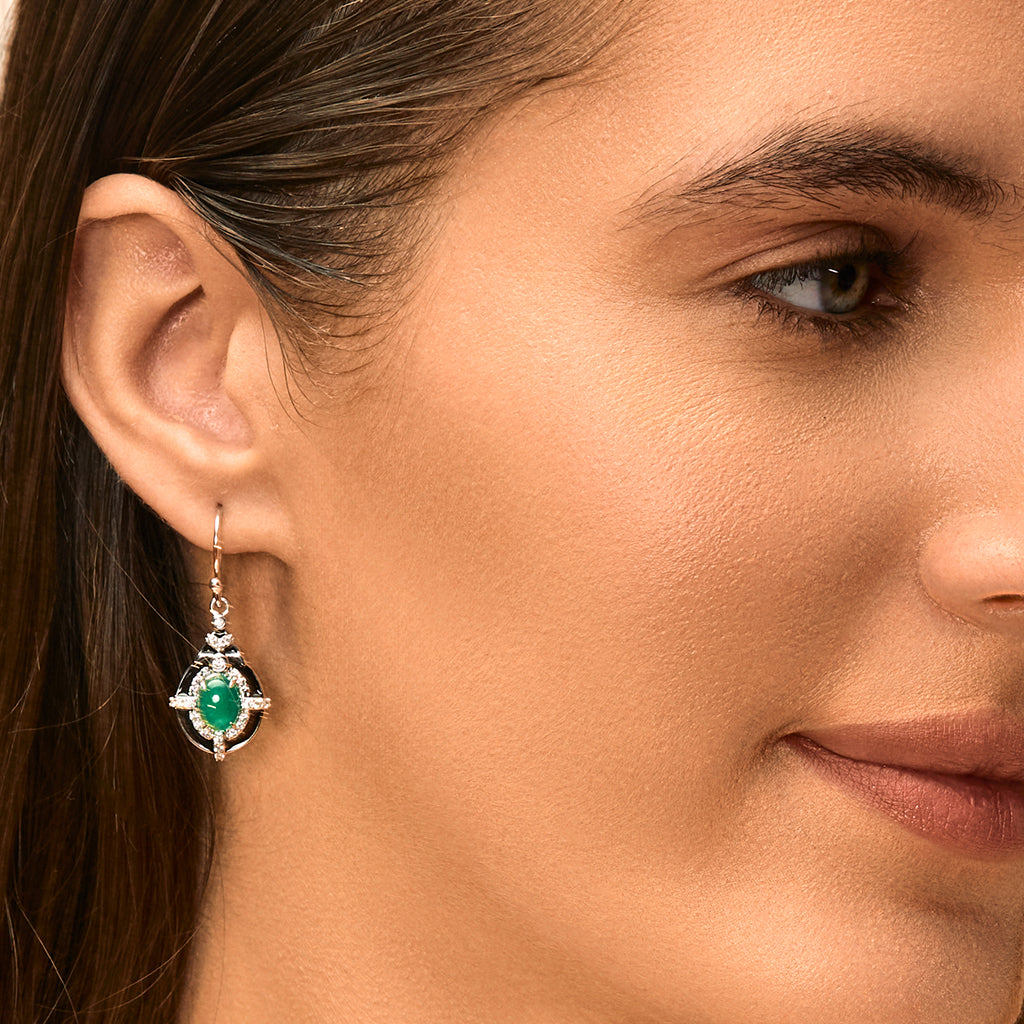 Glamourous Glow: Green Onyx Drop Earrings
