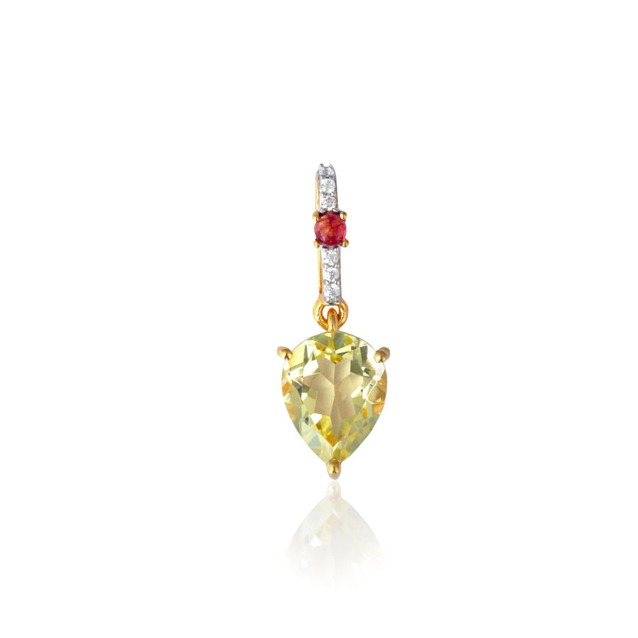 A Pendant with Cubic Zirconia in Lemon and Pink Colour.
