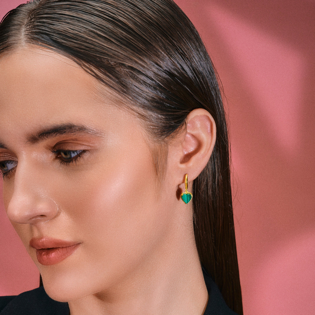 Verdant Love: Malachite Drop Earrings