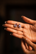 Trinity: Purple Amethyst Stud Earrings