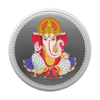 A Silver Coin featuring Lord Ganesha with 999.9 Purity of 50 gm.