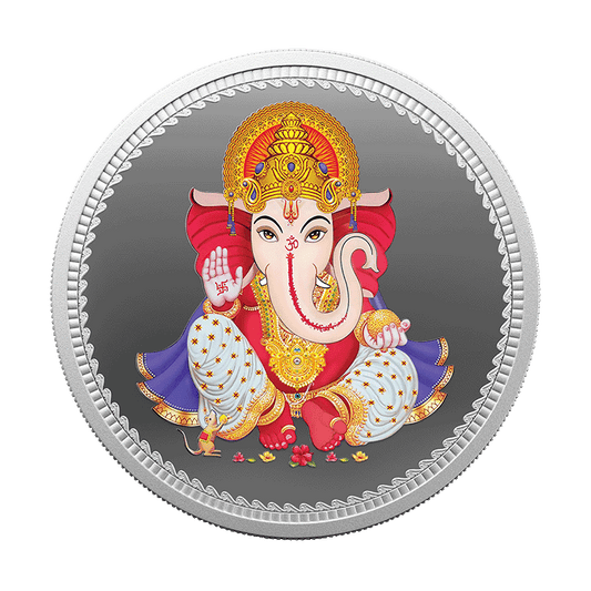 Lord Ganesha (999.9) Purity 50 gm Silver Coin