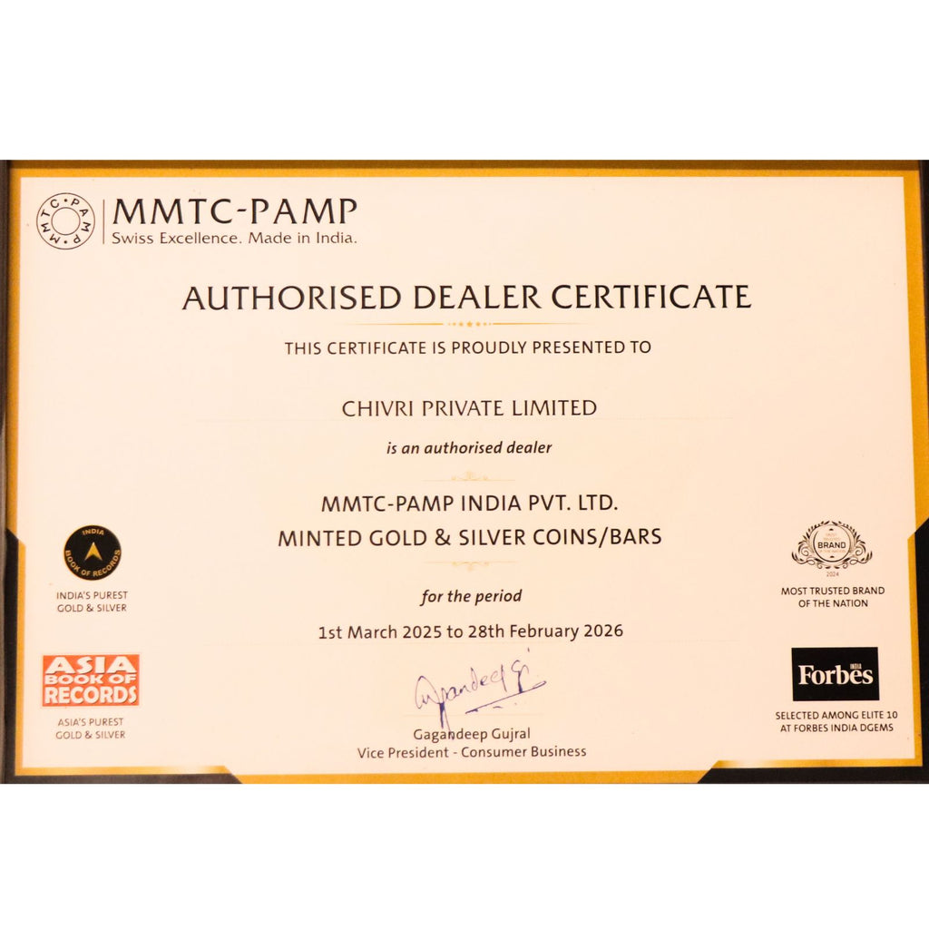 50 Gram Silver Coin (999.9) Purity - Lakshmi Ganesh Shankh Shape (2 Coin Set)