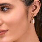 Hexagon Beauty: Mother of Pearl Drop Earrings