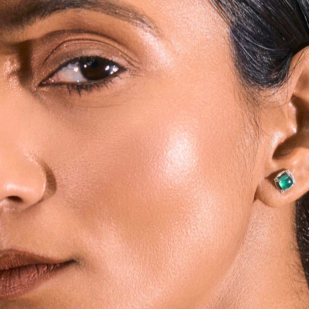Sugar Loaf: Green Onyx Earrings