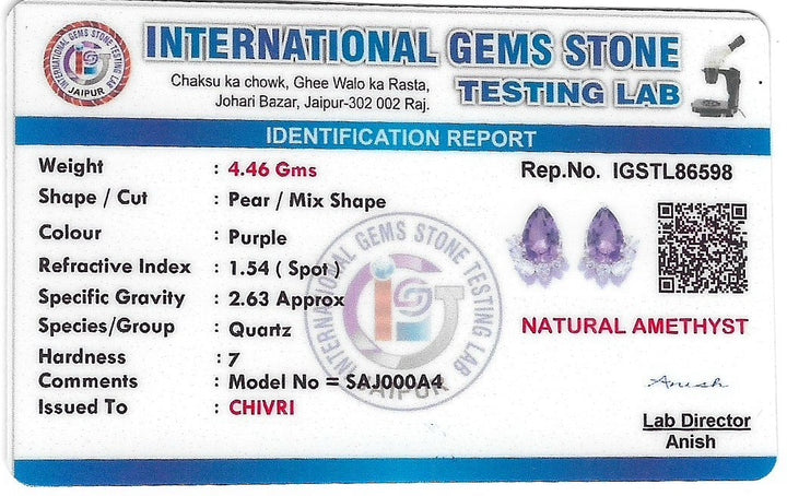 Trinity Amethyst Glow Earrings For Women